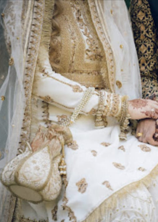 Brigid | White And Gold Gharara