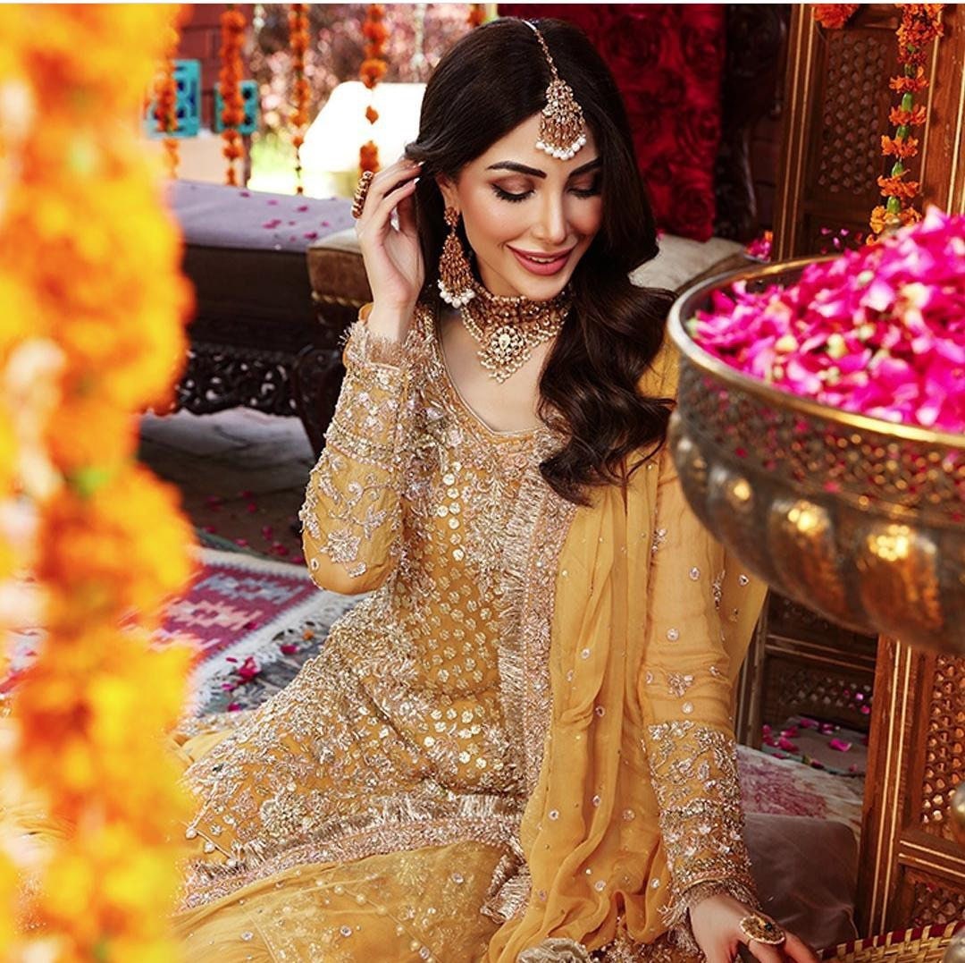 Yellow Pakistani Mehendi/Mayoun Gharara