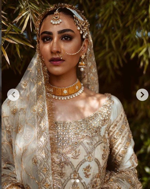 Zara Shahjahan Inspired White And Gold Gharara