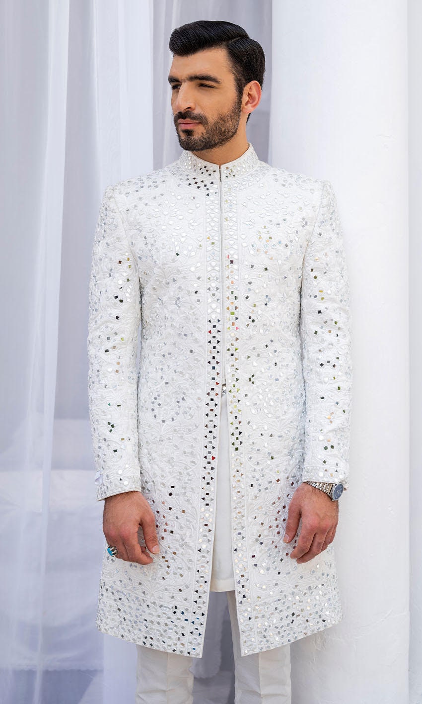 White Nikah Sherwani