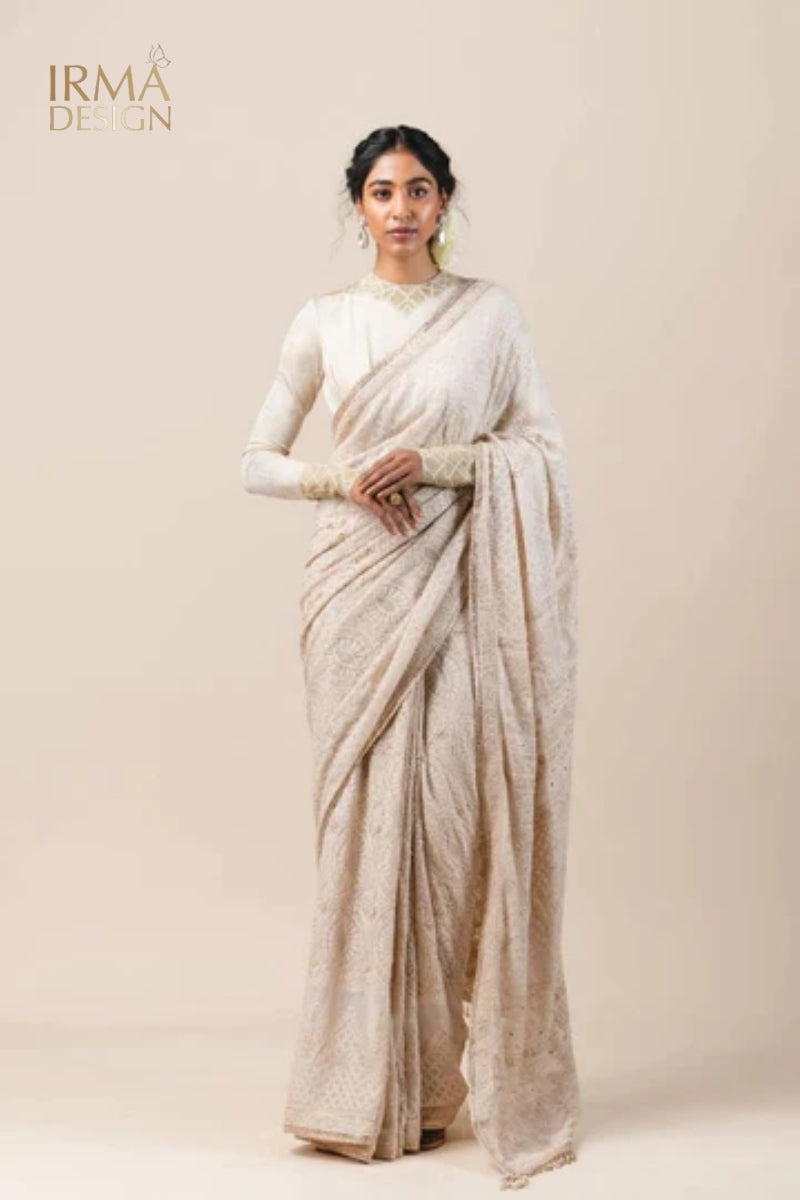 Tarun Tahiliani inspired ivory saree