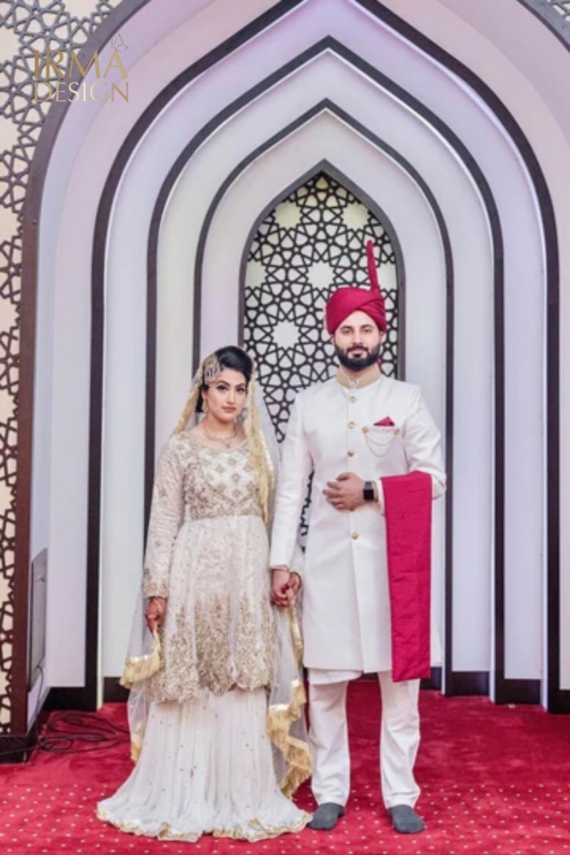 Abeer Ivory Nikah Gharara