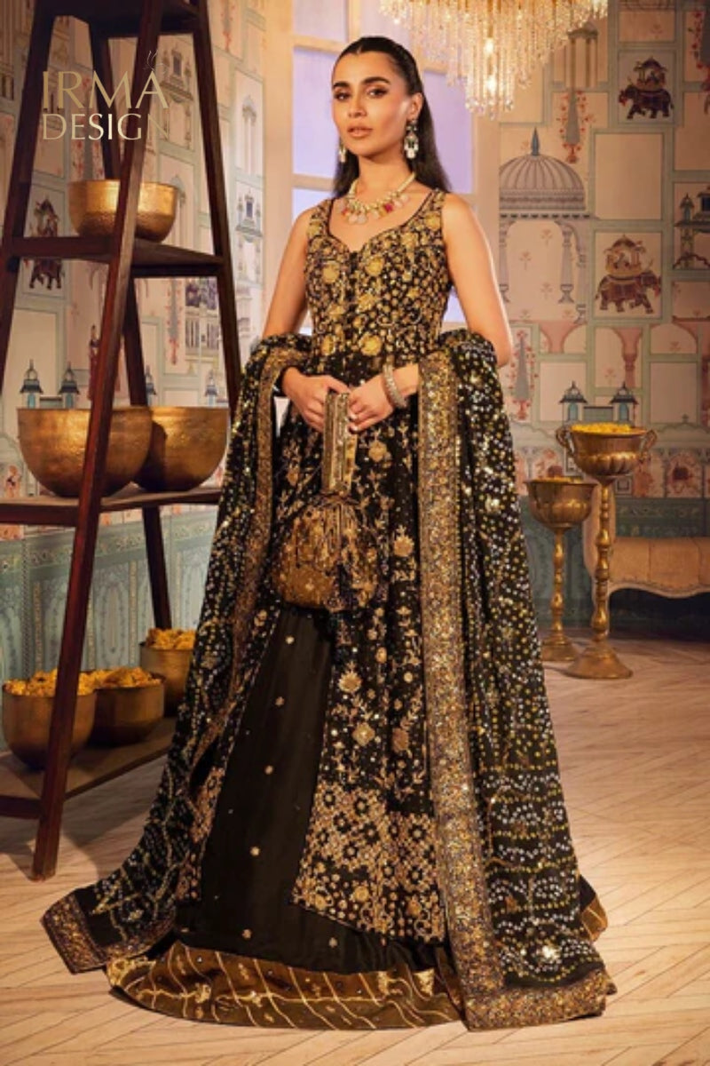 Ansab Jahangir Inspired Black Bridal Dress