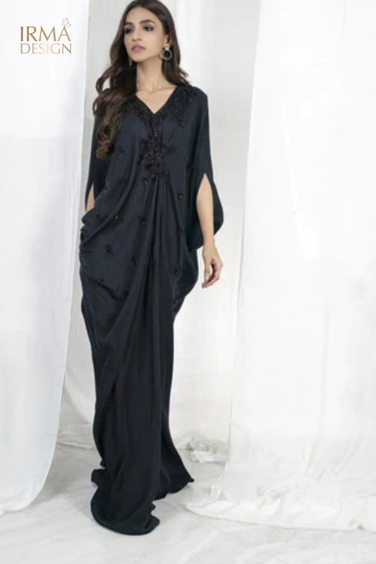 Black Satin Kaftan