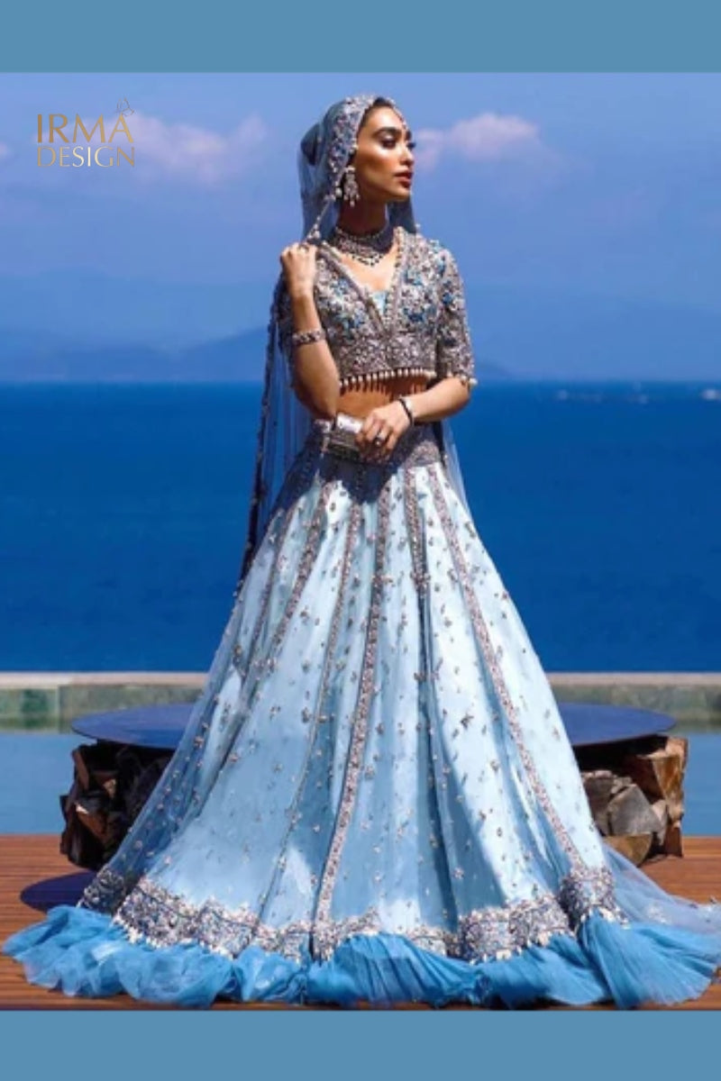 Elan Inspired blue lehenga Choli