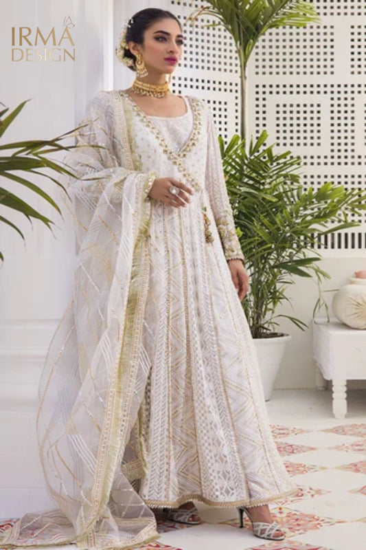 Deepak Perwani inspired white chiffon angarkha