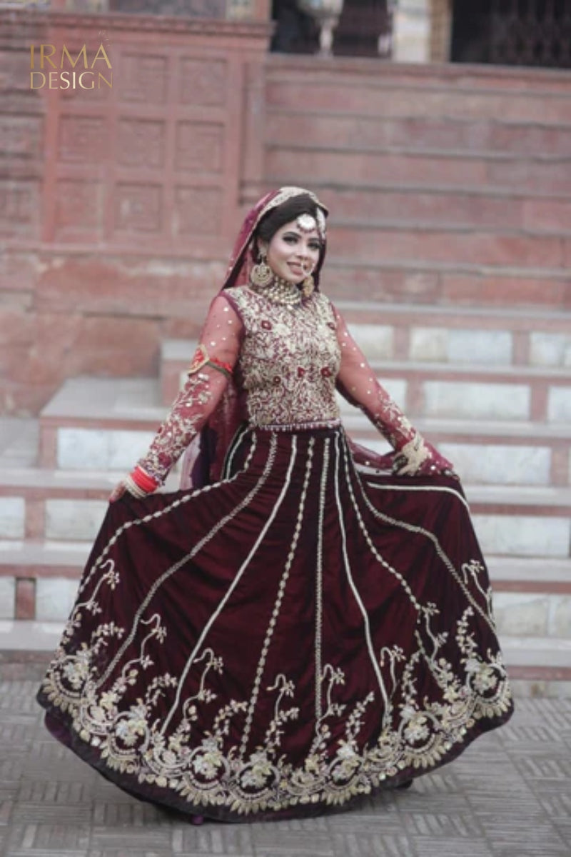 Ghazala Velvet Bridal Gharara