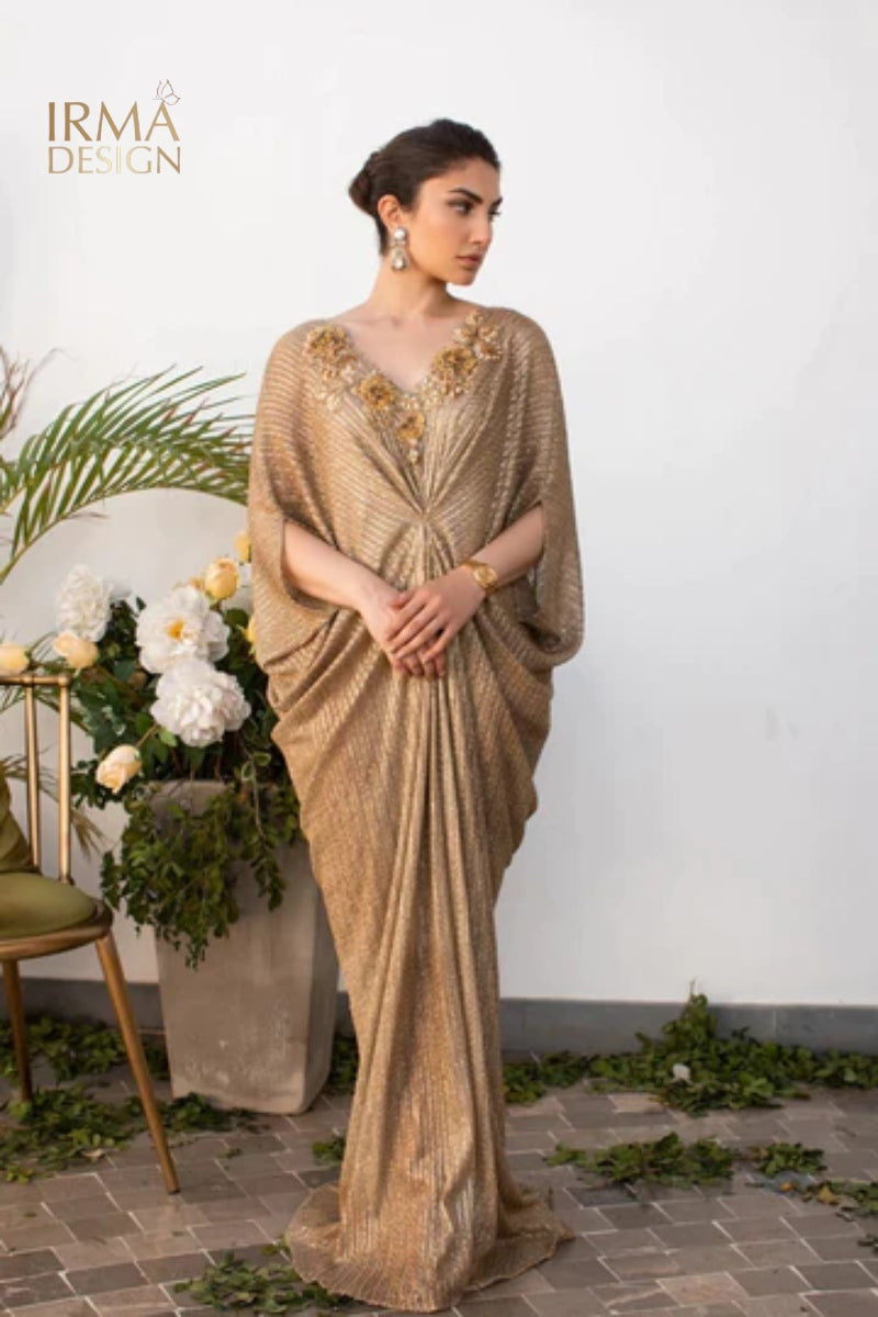 Gold Chiffon Kaftan