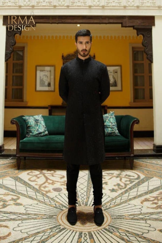 Faiza Saqlain inspired Men’s Black Sherwani