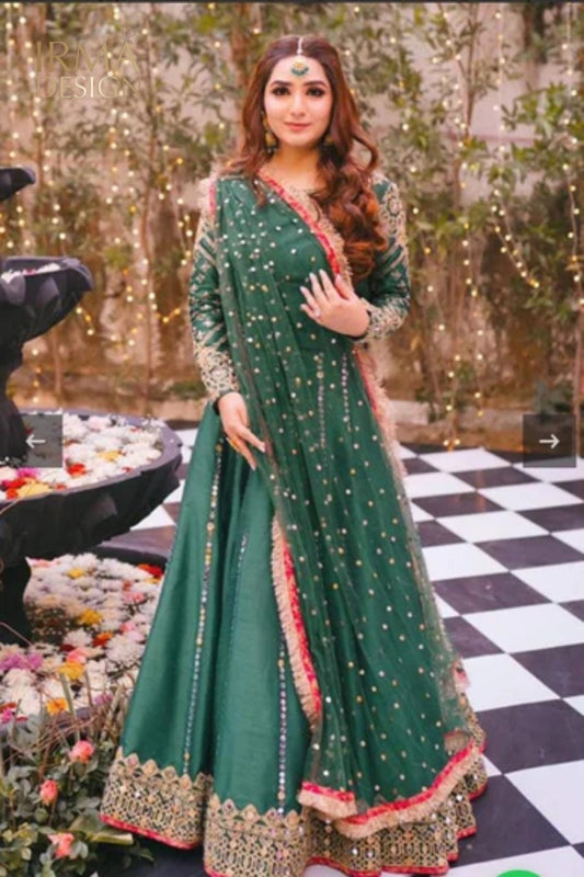 Green Mehendi Lehenga