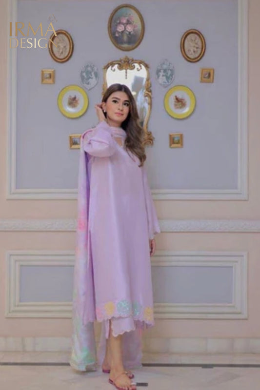 Lavender Rawsilk Shalwar Kameez