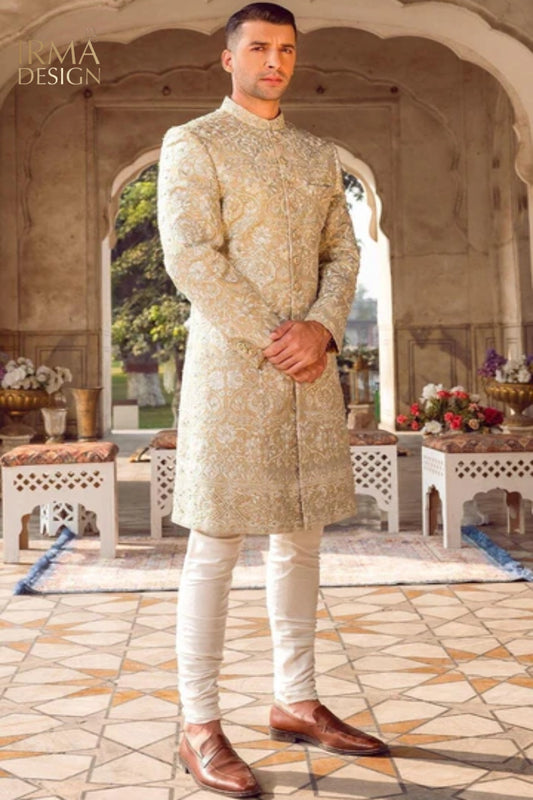 Men's Beige Sherwani