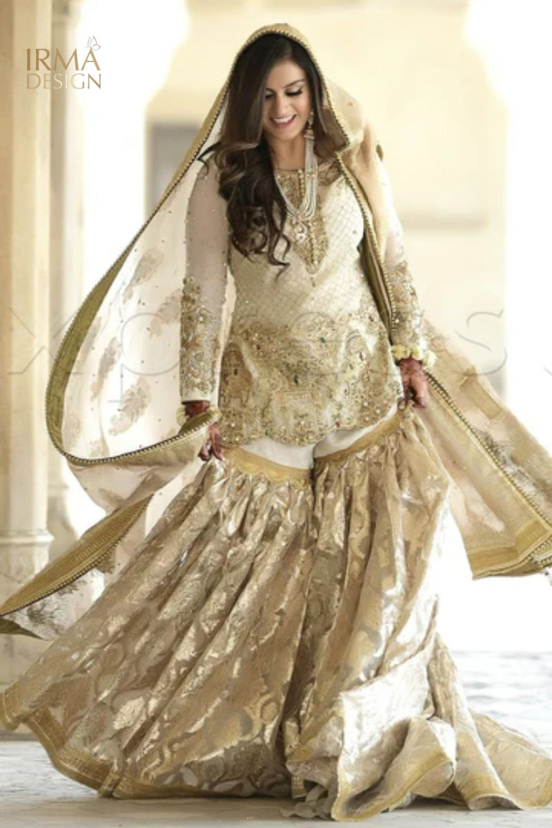 MNR inspired Ivory Nikkah Gharara