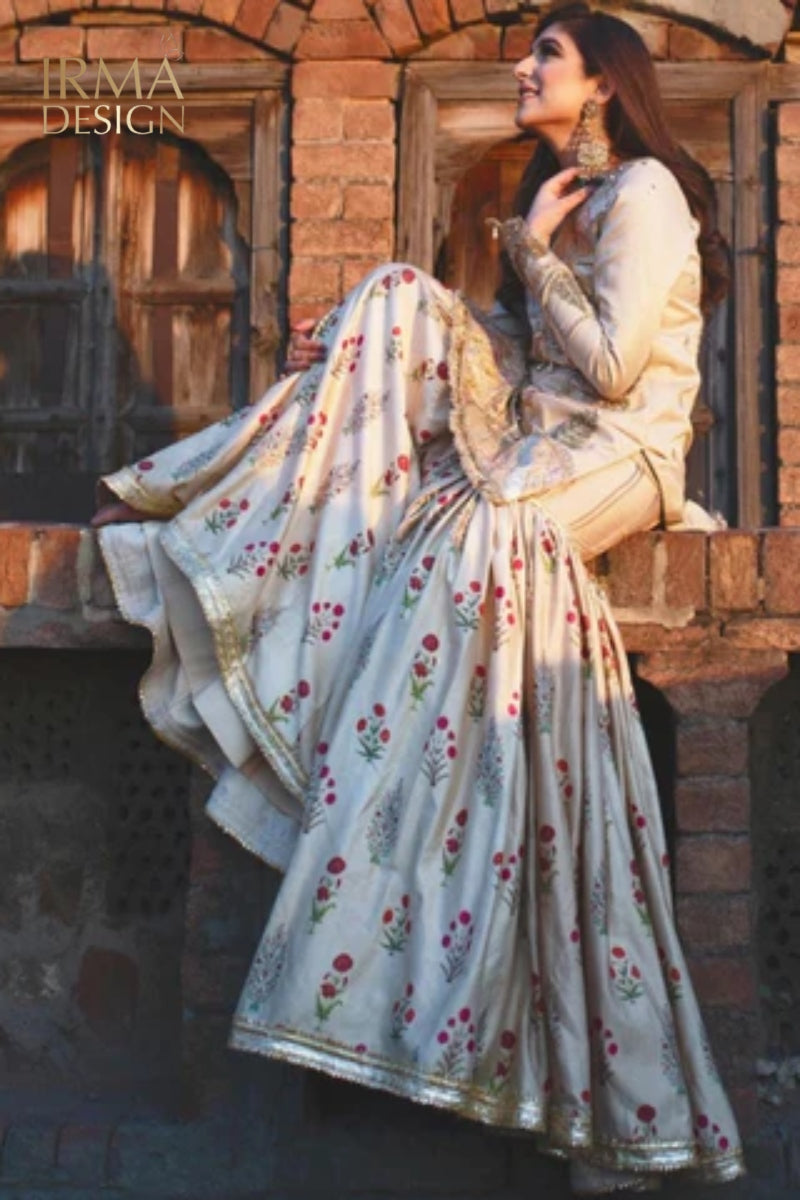 Mohsin Naveed Ranjha inspired Ivory Nikkah Bridal Dress