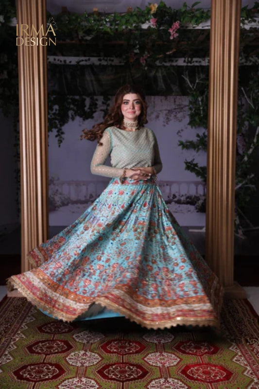 Nomi Ansari inspired engagement lehenga Choli