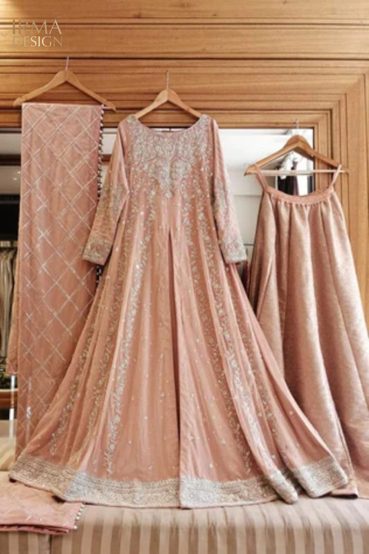 Rose gold lehenga bridal dress