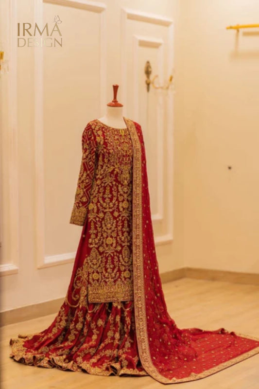 Scarlet Red Farshi Gharara