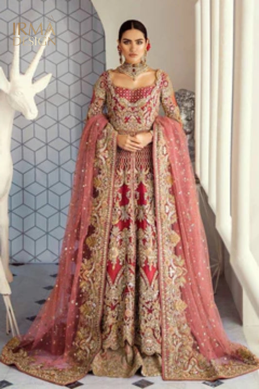 Scarlet Red Wedding Dress, Suffuse by Sana Yasir inspired