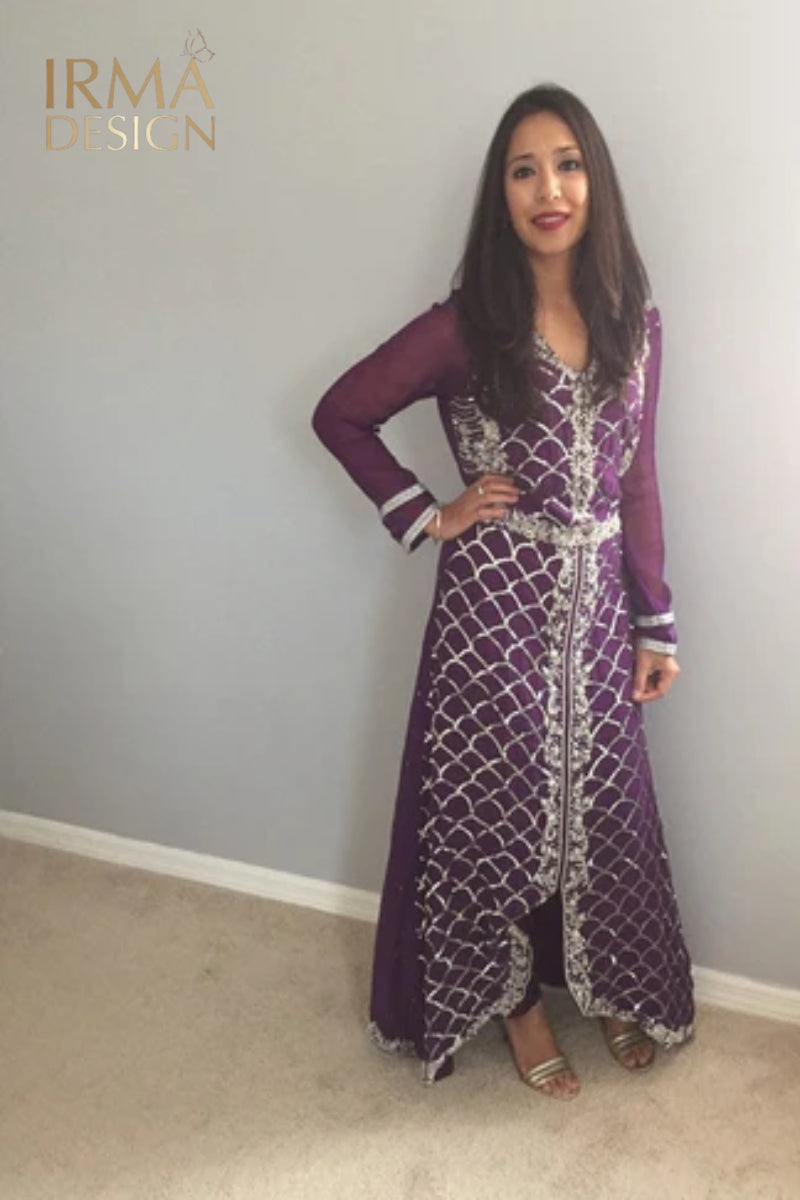 Sale- Pakistani formal chiffon purple dress, Pakistani/indian/bengali wedding