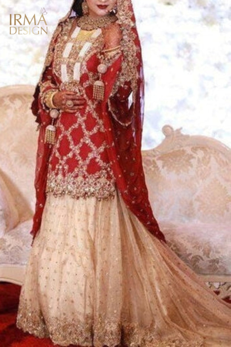 Sitara red traditional gharara