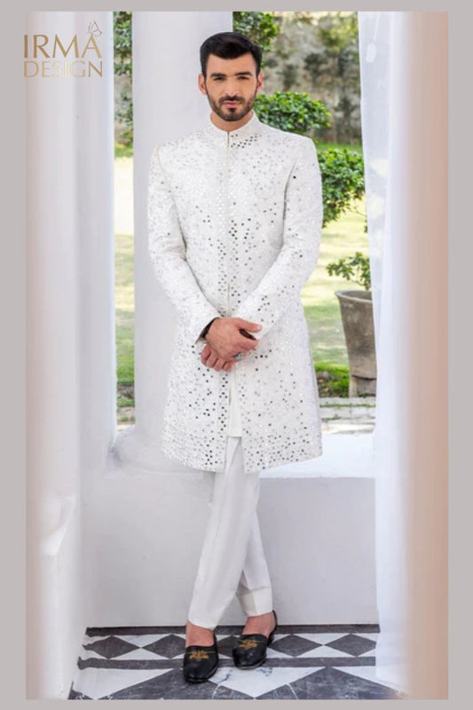 White Nikah Sherwani