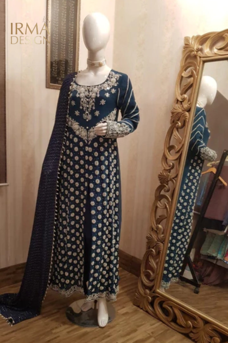 Zainab Chottani inspired Cobalt Blue Pakistani Shalwar Kameez