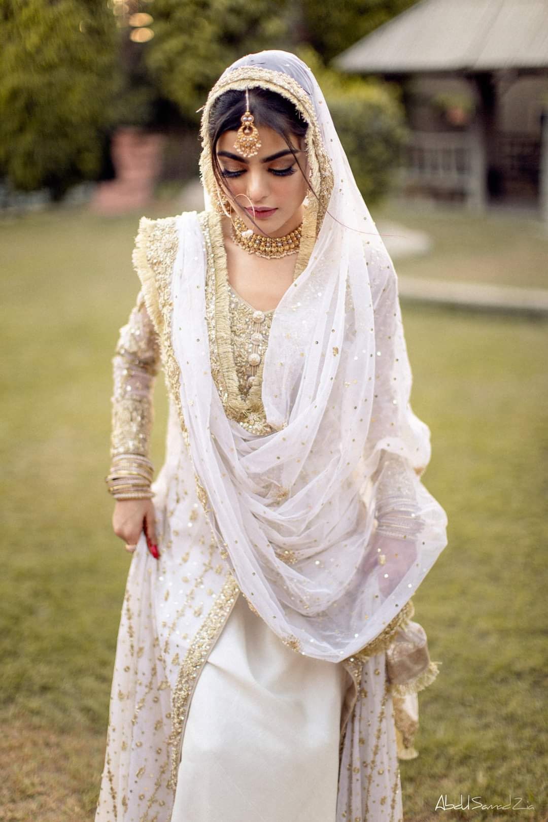 White Long Nikkah Dress, Abida Dada inspired