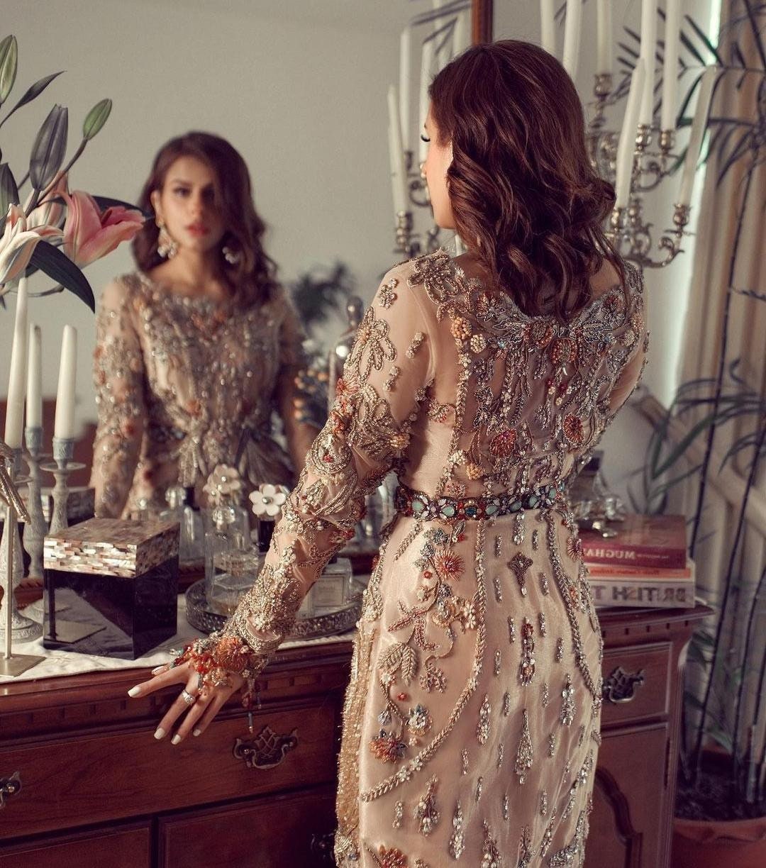 Pakistani Rust Gold Bridal Gown