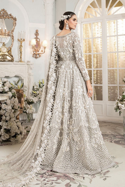 Slate Grey Bridal Gown | Maria B Inspired
