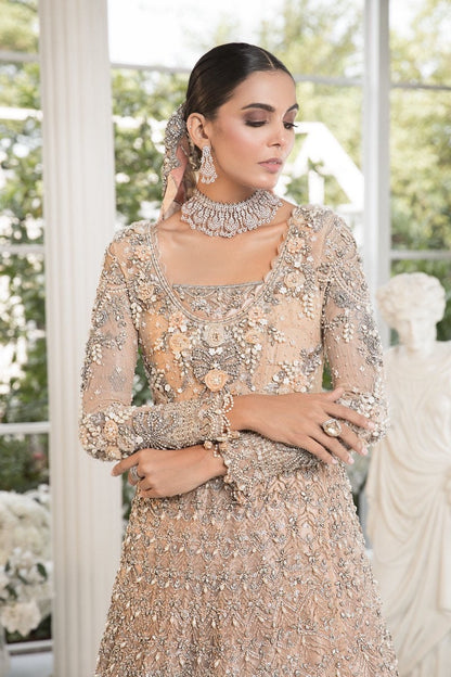 Peach Bridal Gown | Maria B Inspired