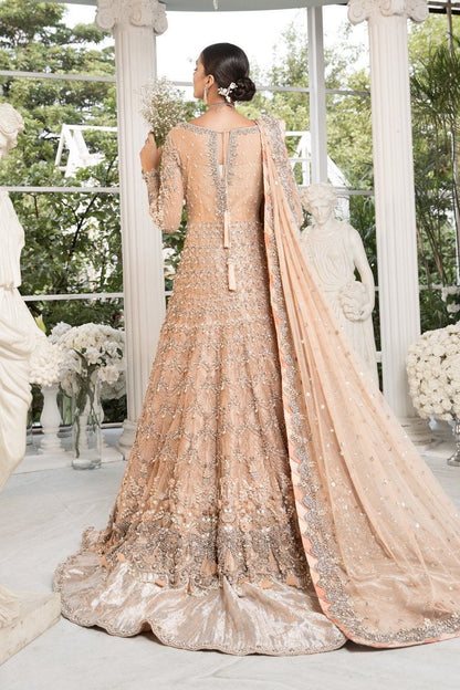 Peach Bridal Gown | Maria B Inspired