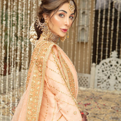 Peach Pink Nikkah Gharara