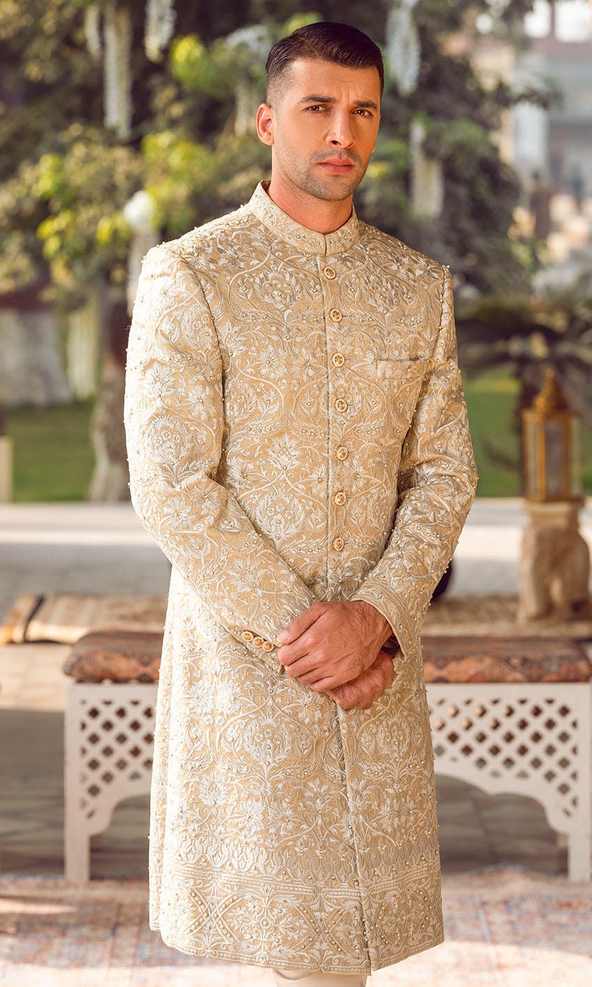 Men's Beige Sherwani