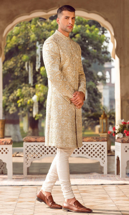 Men's Beige Sherwani