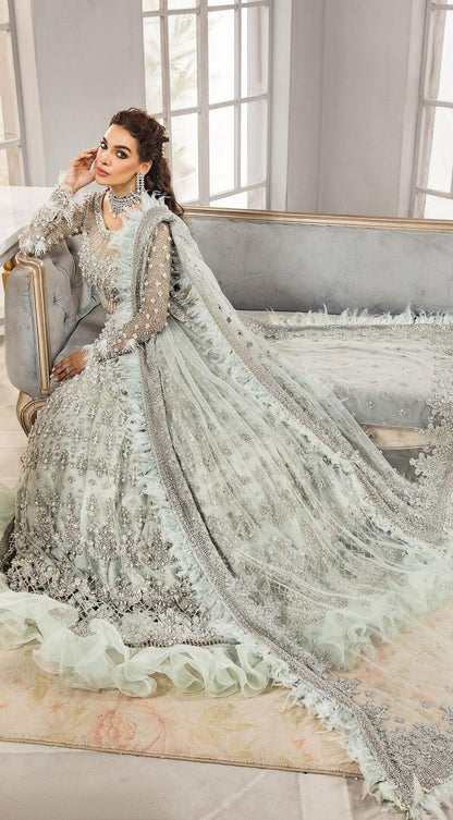 Silver Lehenga Choli For Pakistani Bridal Wear