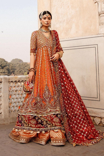 Orange And Red Heritage Dress | Maria B Inspired
